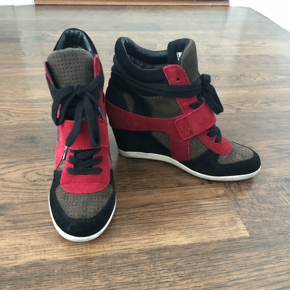 Ash Bowie sneaker high top wedge suede - sz 7